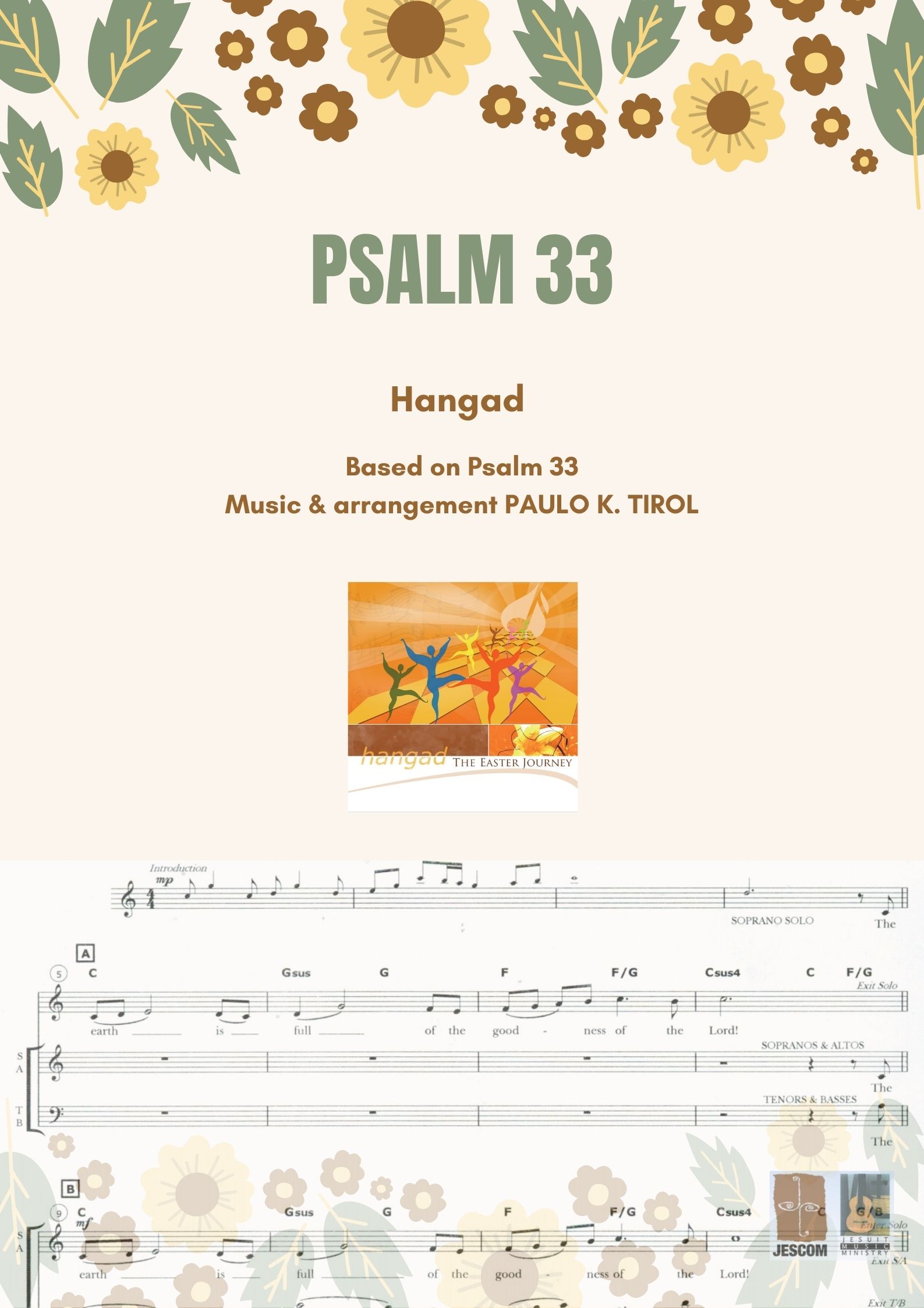 Psalm 33 – Music Sheet