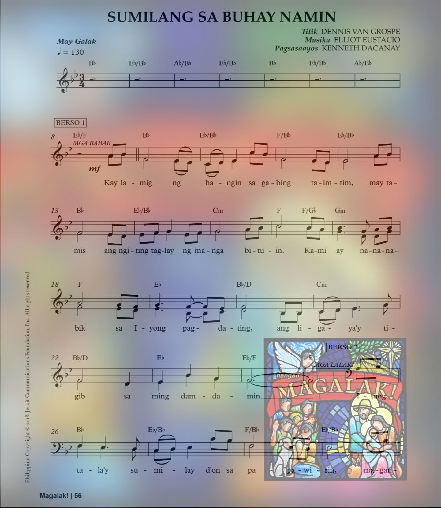 SUMILANG SA BUHAY NAMIN – Music Sheet