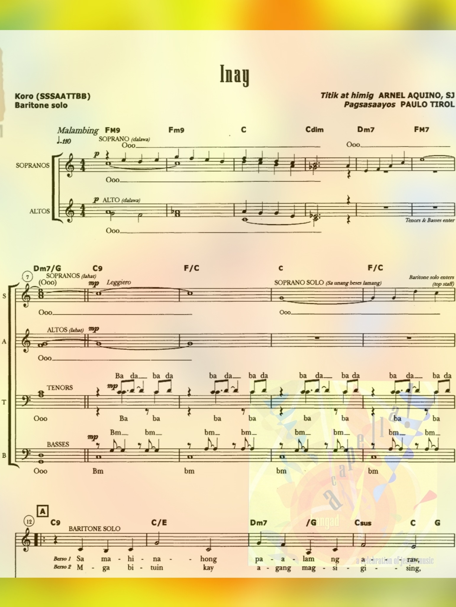 INAY Acapella – Music Sheet