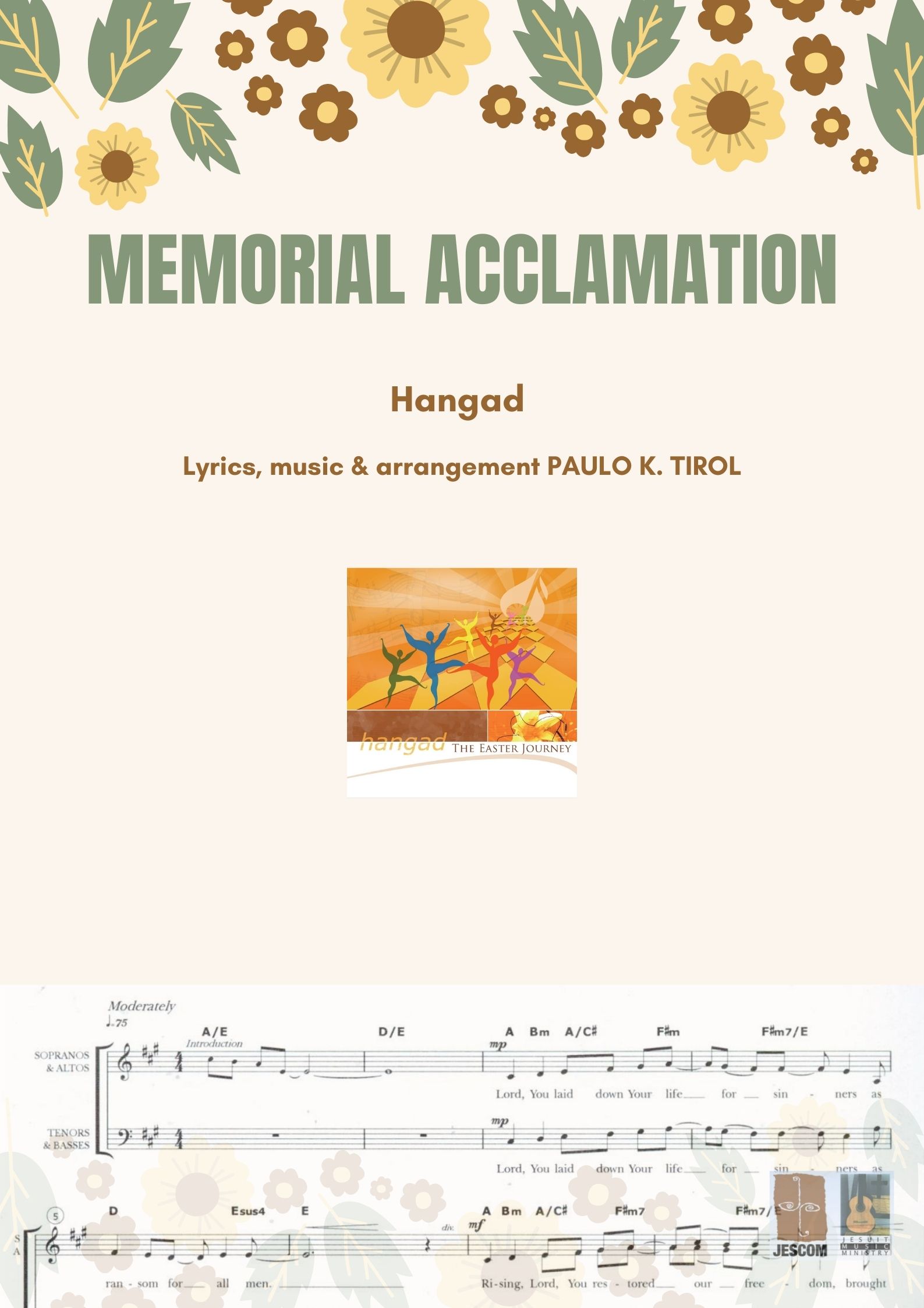 MEMORIAL ACCLAMATION by Tirol – Music Sheet