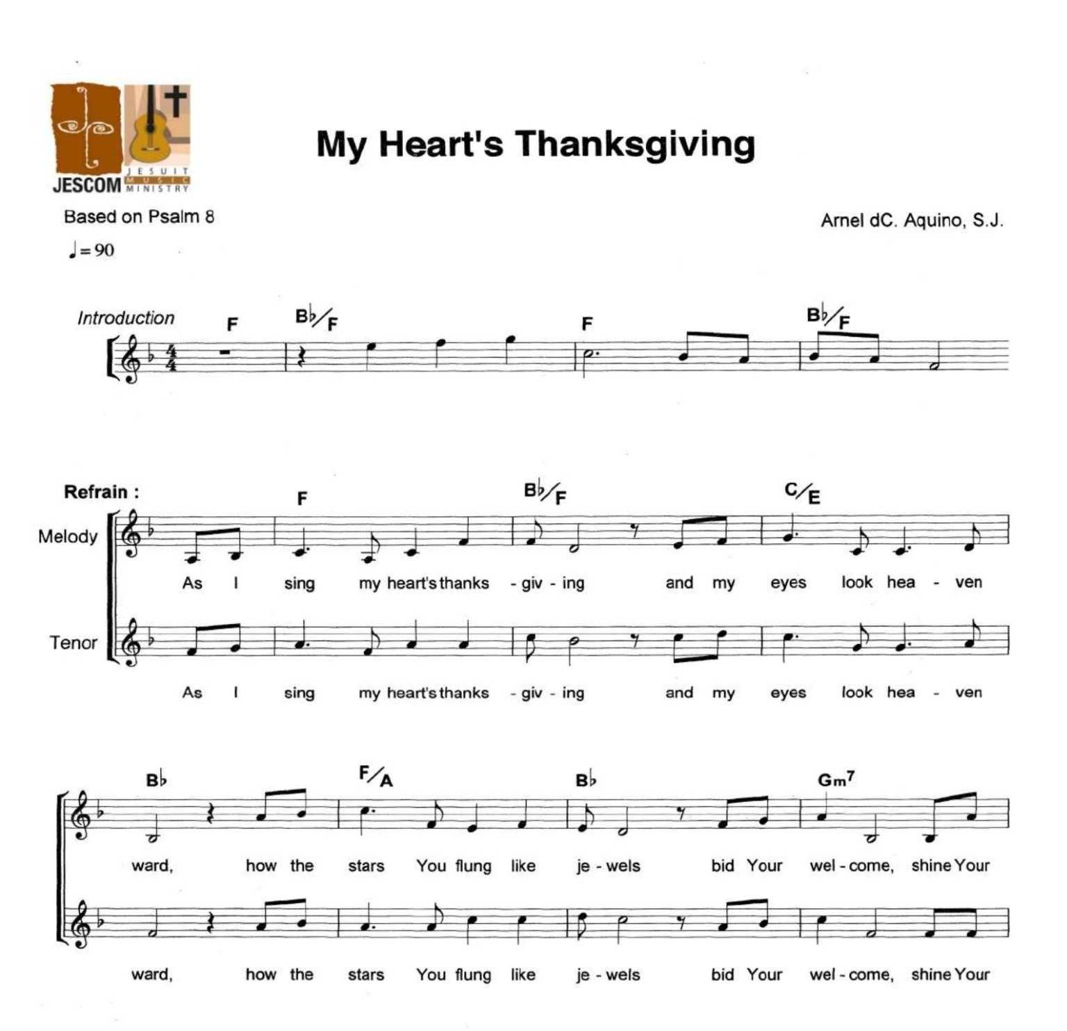 MY HEARTS THANKSGIVING – Music Sheet