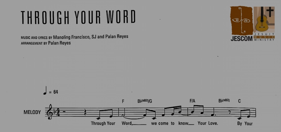 THROUGH YOUR WORD – Music Sheet