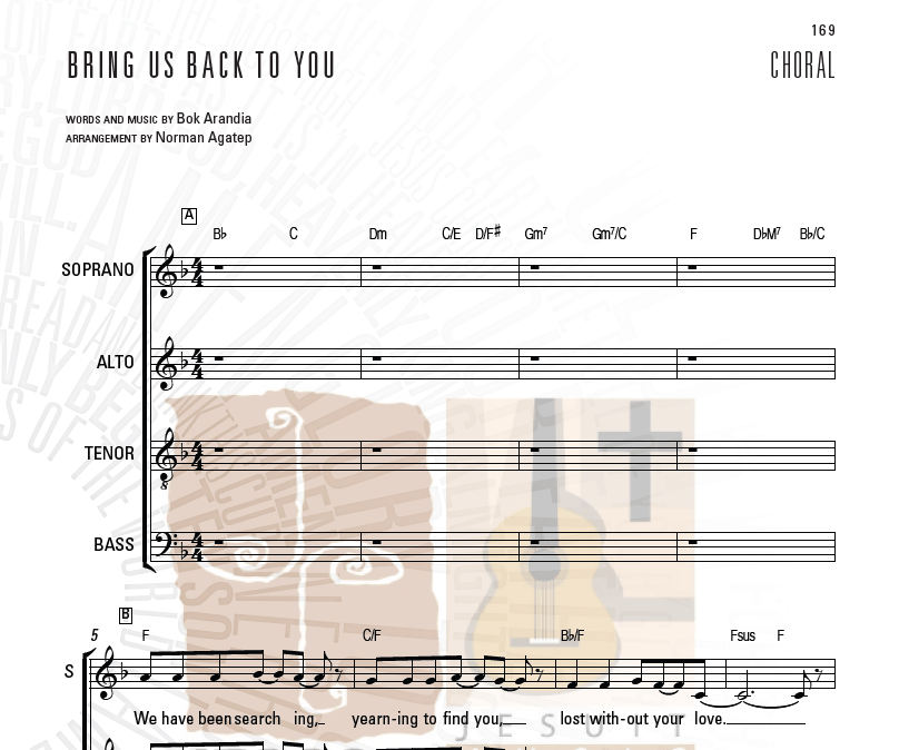 BRING US BACK TO YOU – Music Sheet