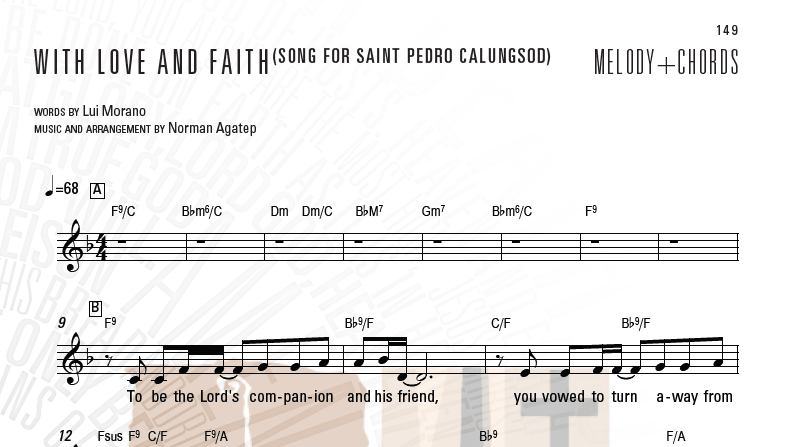 WITH LOVE AND FAITH – Melody – Music Sheet