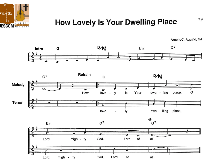 HOW LOVELY IS YOUR DWELLING PLACE – Music Sheet