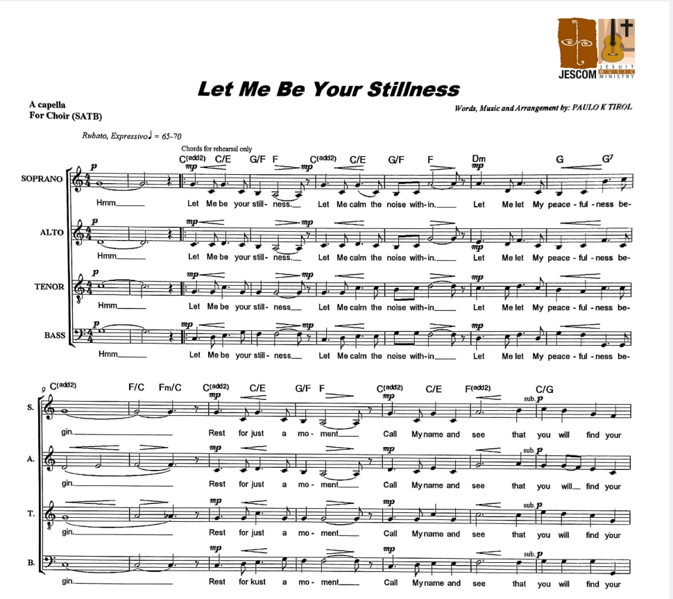 LET ME BE YOUR STILLNESS – Music Sheet