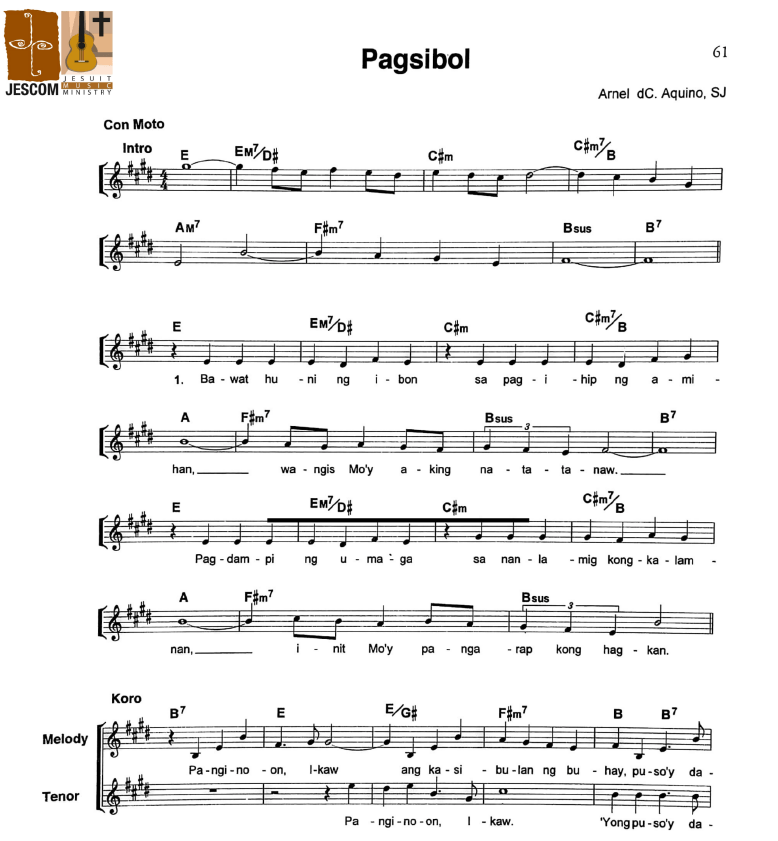 PAGSIBOL – Music Sheet