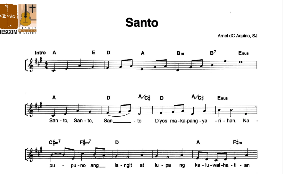 SANTO by Arnel Aquino SJ – Music Sheet