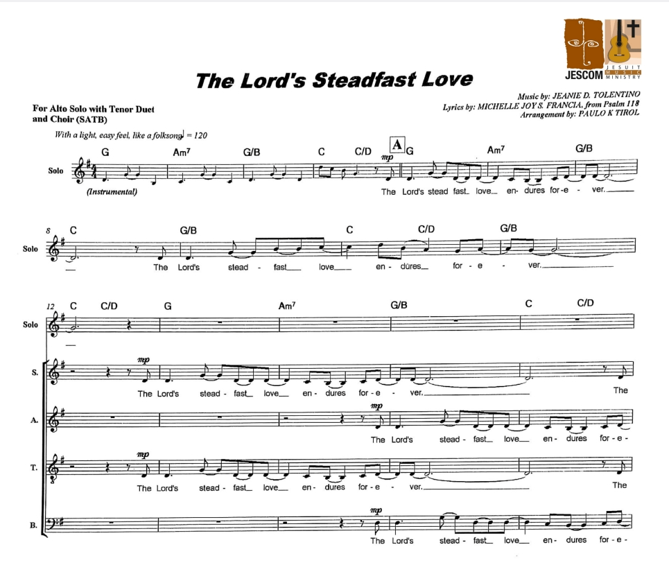 THE LORD’S STEADFAST LOVE – Music Sheet