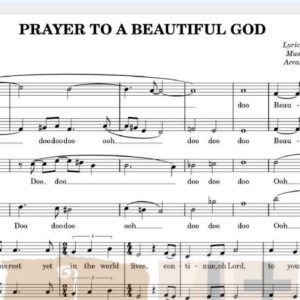 PRAYER TO A BEAUTIFUL GOD - Music Sheet
