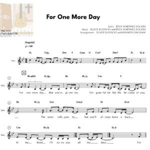 FOR ONE MORE DAY - Music Sheet